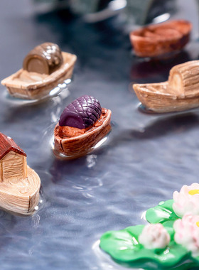 微景观造景船摆件创意手工迷你木