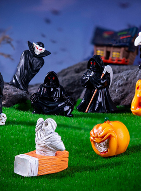 微景观万圣节狼人死神南瓜小鸟