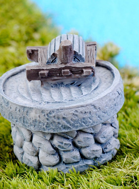 树脂造景卡通石磨小摆件