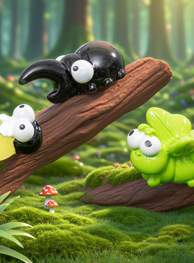 创意卡通树脂昆虫造景花盆摆件