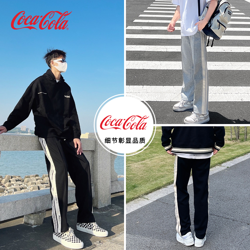 Coca-Cola/可口可乐 休闲裤男春夏款美式裤子运动裤直筒冰丝卫裤