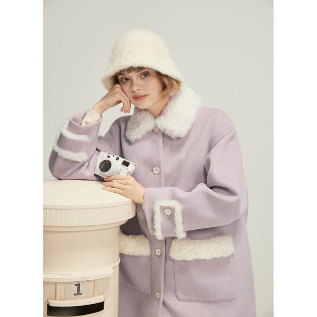 WPsense new pink and purple woolen jacket