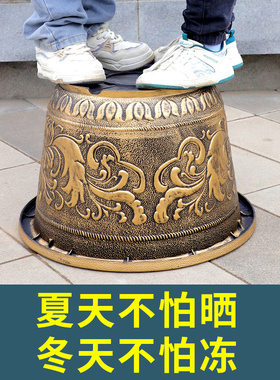 特大号树脂加厚户外花盆养鱼睡莲
