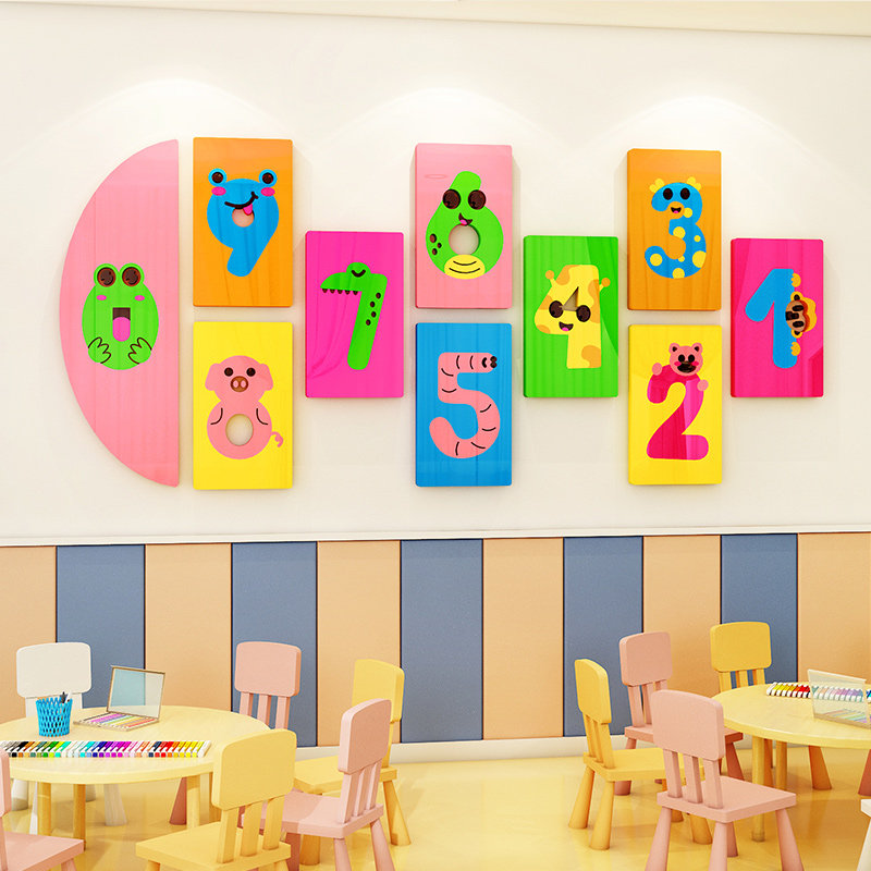 幼儿园教室墙面装饰环创主题墙布置认识数字墙贴纸卡通创意半成品