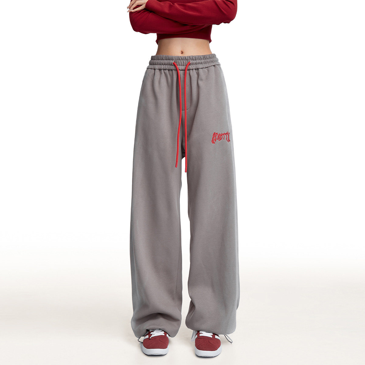 RESUMM美式高街刺绣运动裤夏季卫裤女宽松小个子宽松直筒跳舞裤子,淘宝优惠券,粉丝福利购,淘宝优惠卷