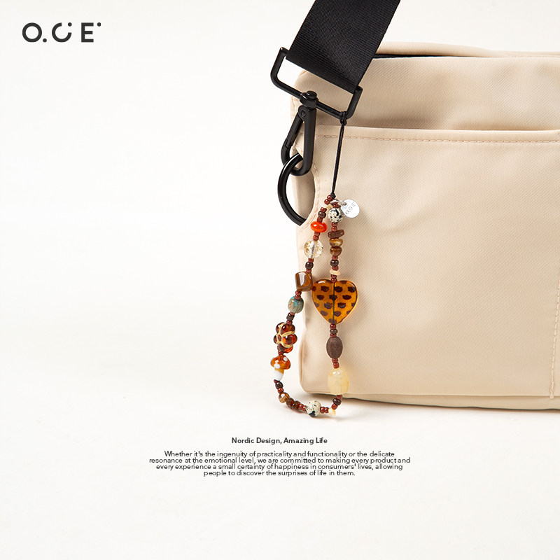 OCE薄荷奶咖撞色串珠手绳挂绳diy珠串链条短款手机壳ccd相机挂饰,淘宝优惠券,粉丝福利购,淘宝优惠卷