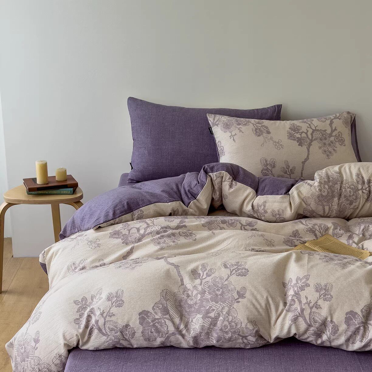 良品本色新品高克重加厚棉麻麻汉麻麻皱皱纱印花四件套