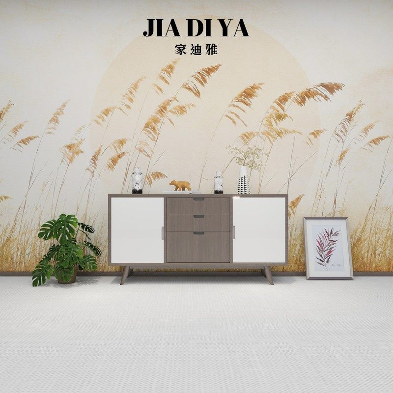 美式黄昏落日芦苇意境装饰壁画简约现代客厅沙发卧室电视背景墙纸 - 图0