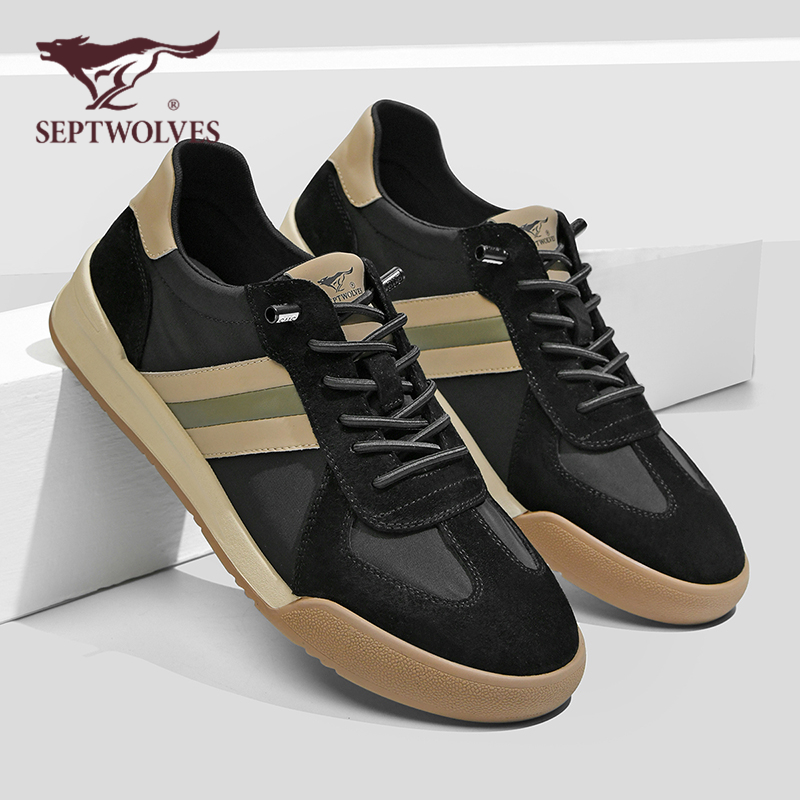 七匹狼男鞋防滑耐磨德训鞋2025新款秋季复古百搭低帮运动休闲鞋W - 图0
