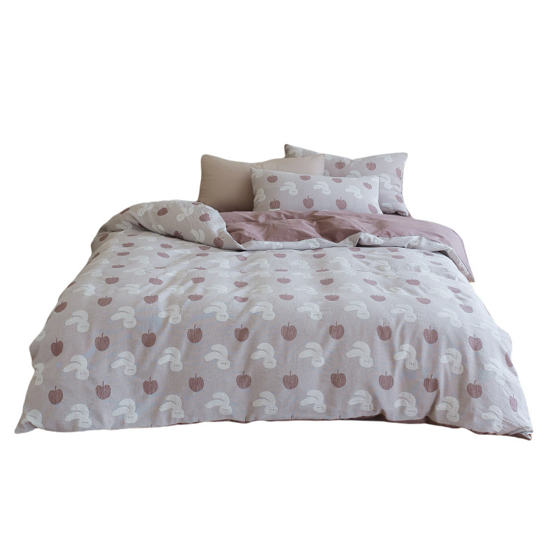 花时间生活初春色织可爱兔子被套床上用品水洗纯棉提花床单四件套,淘宝优惠券,粉丝福利购,淘宝优惠卷