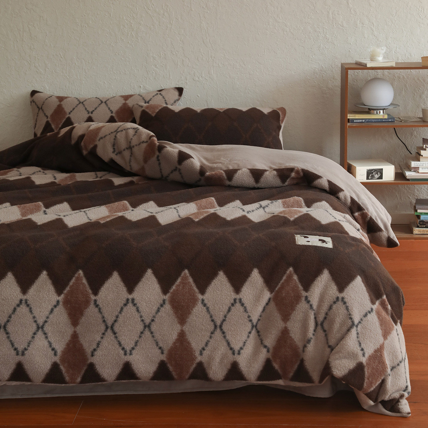 花时间生活冬季北欧仿羊毛绒高克重加厚保暖蓄热床上用品四件套,淘宝优惠券,粉丝福利购,淘宝优惠卷