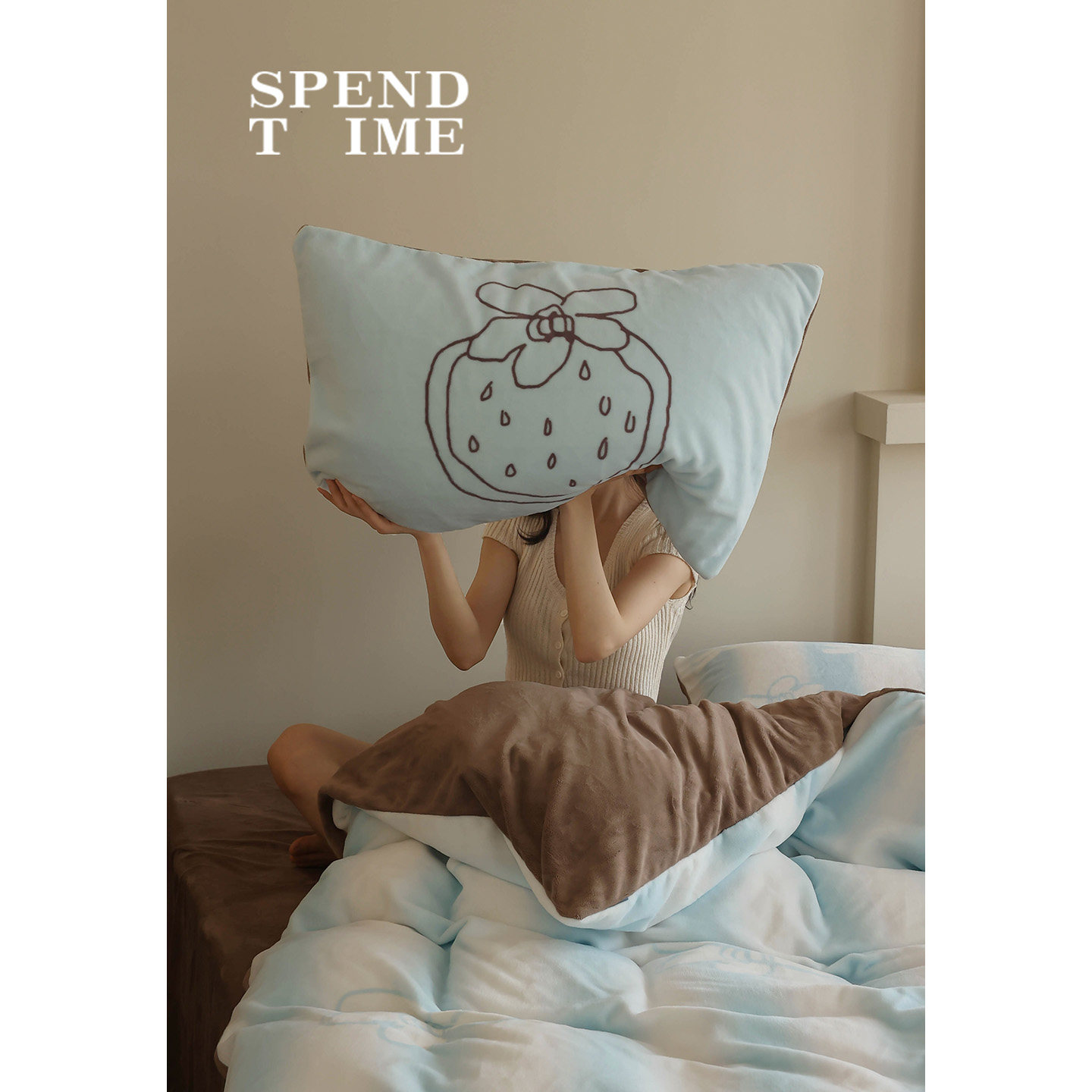 Spendtime原创卡通牛奶绒加厚秋冬圣诞色拼搭保暖四件套床单床品,淘宝优惠券,粉丝福利购,淘宝优惠卷