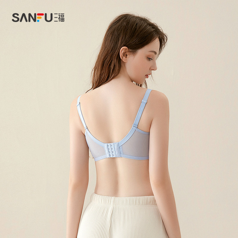 三福2022新款夏季线条美胸聚拢文胸 三福时尚内衣文胸