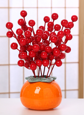 大吉大利橘子仿真花水果假花果玄关客厅餐桌插花过年装饰花艺摆件
