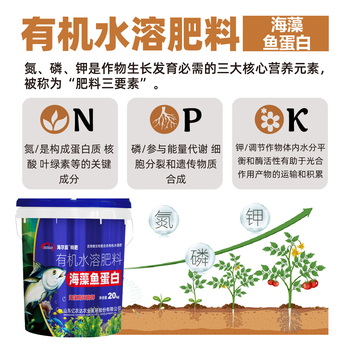 海藻鱼蛋白高钙高钾生根壮苗膨果增产氨基酸农用有机水溶肥料通用,淘宝优惠券,粉丝福利购,淘宝优惠卷