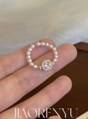 鲛人语/方糖礼赞 原创施家珍珠小方糖锆石戒指精致小巧佩戴方便