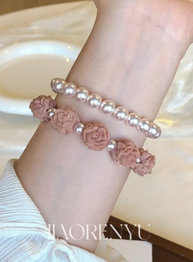 鲛人语/栀木玫瑰 原创15mm天然血柏木曼塔玫瑰珍珠新中式手串女