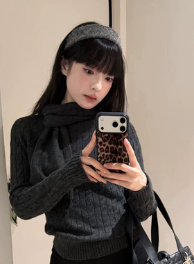 秋冬灰色毛呢发箍女2026新款高颅顶宽边不勒头高级感头箍发卡头饰