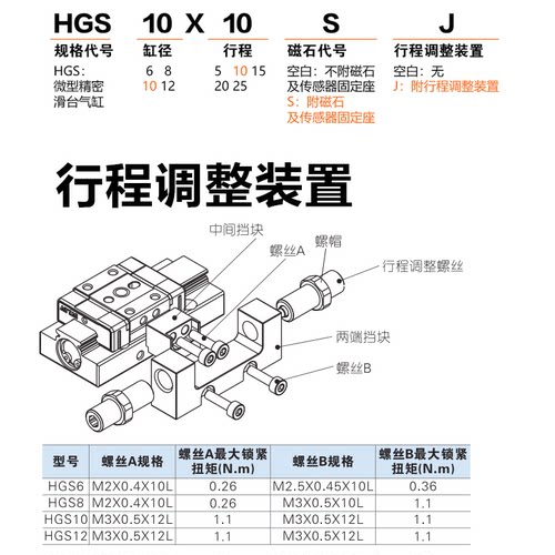 亚德客气动微型精密导轨滑台气缸HGS6/8/10/12X5X10X15X20-S-J - 图0