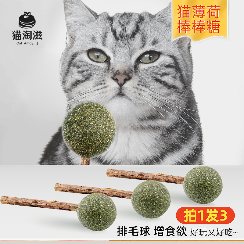 猫薄荷球棒棒糖猫零食磨牙耐咬自嗨逗猫棒猫咪玩具舔舔乐猫咪用品 - 图1