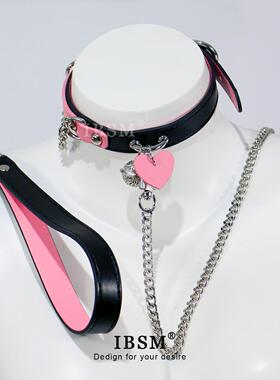 铃铛爱心甜酷皮革颈环女m定制刻字choker性感cos项圈puppy牵引绳