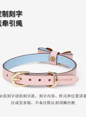 蝴蝶结项圈女定制刻字高端choker粉色金属蝴蝶结项链