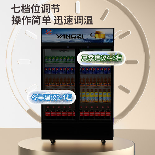 扬子饮料展示柜冷藏冰柜保鲜双开门冷饮冷柜商用单门啤酒冰箱立式 - 图2