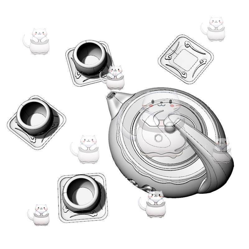 文创设计 茶具茶杯茶壶 犀牛建模rhino/C4D/3Dmax/maya模型obj - 图0