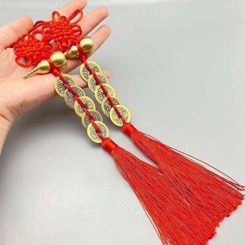 五帝钱门对门铜葫芦聚财仿朱砂开口大门对厕所邻居阳台挂件YW - 图3