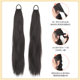 Wig ponytail braids for women's long hair natural simulation strap straight hair double ponytail wigs can tie low ponytail