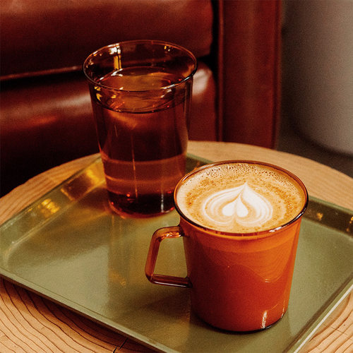 日本Kinto Cast琥珀复古咖啡杯拿铁杯耐热玻璃杯子马克杯水杯茶杯 - 图1