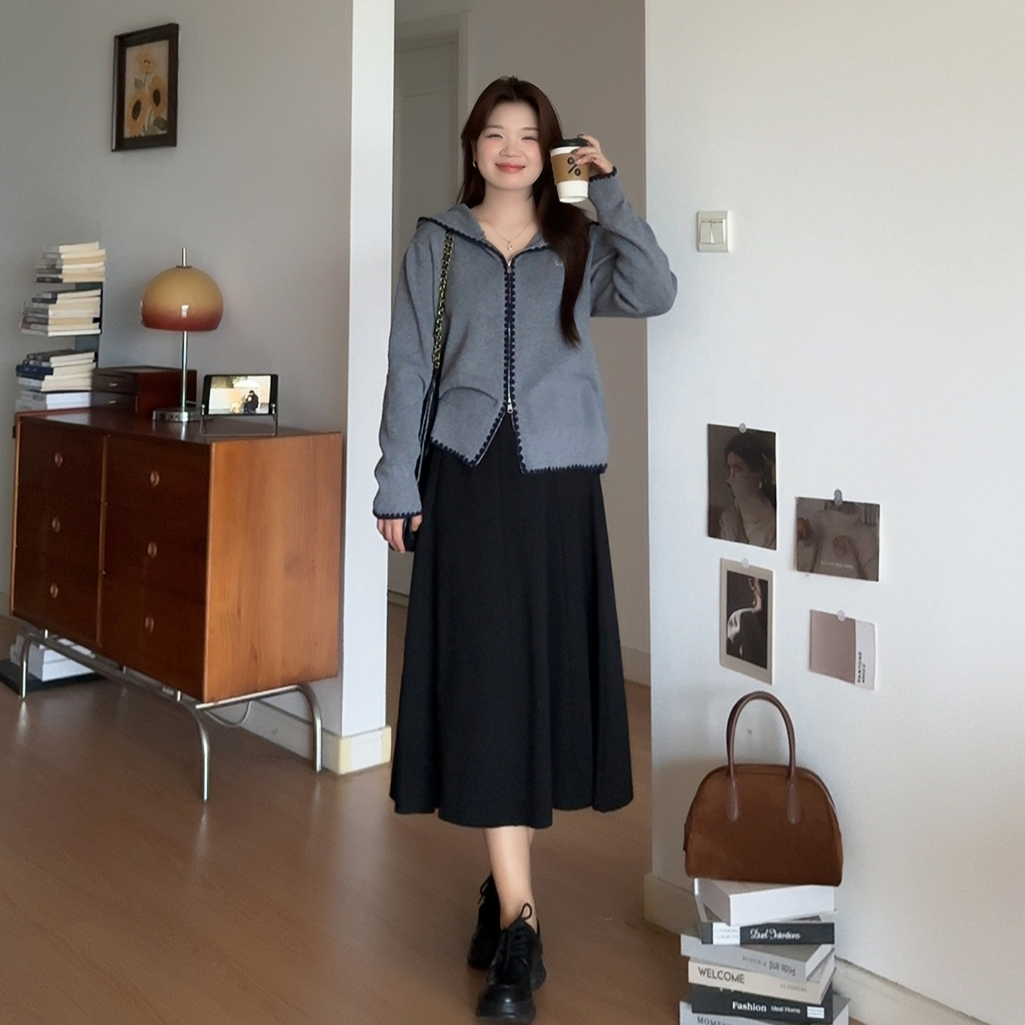 微胖的喵喵 大码女装梨形mm秋季显瘦宽松百搭高腰a字半身裙子0415,淘宝优惠券,粉丝福利购,淘宝优惠卷