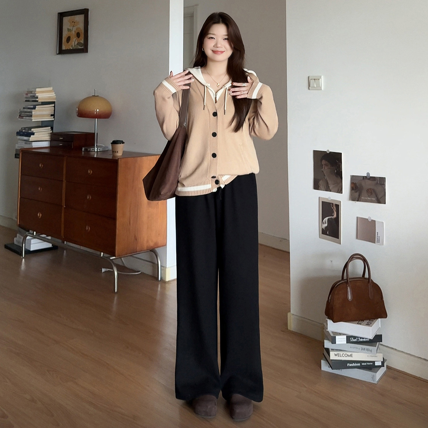 微胖的喵喵梨形报恩裤大码胖mm冬装厚款加绒裤遮胯阔腿裤子女0756,淘宝优惠券,粉丝福利购,淘宝优惠卷