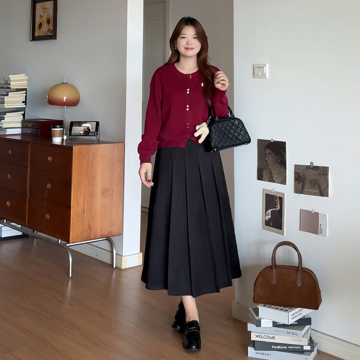 微胖的喵喵大码梨形胖mm显瘦穿搭休闲百搭高腰压褶半身裙子女2259,淘宝优惠券,粉丝福利购,淘宝优惠卷