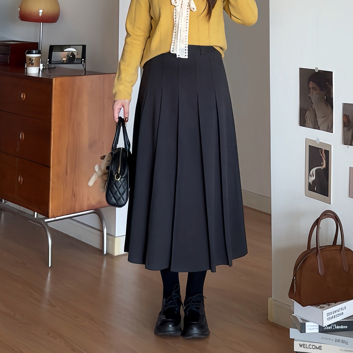 微胖的喵喵大码梨形胖mm显瘦穿搭休闲百搭高腰压褶半身裙子女2259,淘宝优惠券,粉丝福利购,淘宝优惠卷