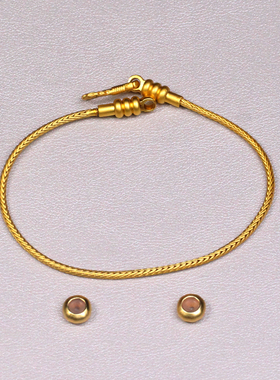 梵间星辰手绳镀18k黄金串珠手链diy藏式转运珠配件万能手链女生款