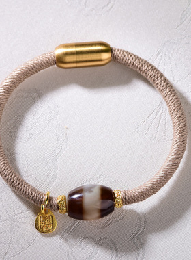 藏式文玩九眼一线天珠手链女手环老矿天然玛瑙男女新中式手绳厂家