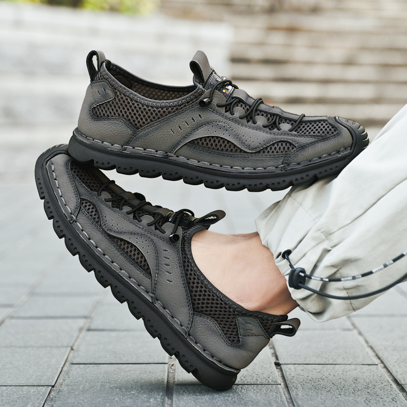 豪行男鞋2024新款夏季透气网面鞋运动户外休闲鞋大码薄款镂空网鞋,淘宝优惠券,粉丝福利购,淘宝优惠卷