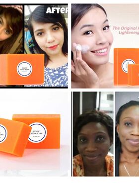 Original Dark Black Skin Lightening Kojic Soap Acid Whitenin