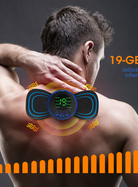 EMS Dezenas Pesco?o Massageador, Mini Pulso Elétrico, Costa