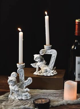 Estatuetas De Resina Branco Vintage Cupido Digital Candlesti