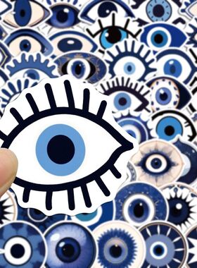 Blue Evil Eyes Stickers Pack para crian?as, decalques legais