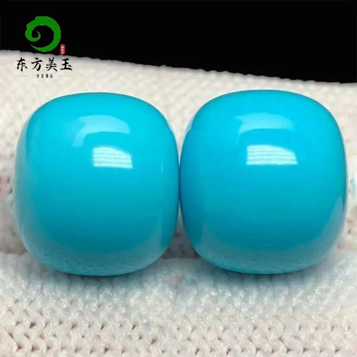 湖北十堰绿松石高瓷蓝老型散珠隔珠配珠手串diy配饰 - 图2