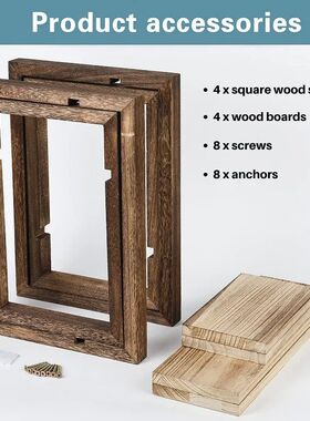 Wooden Wall Shelf  Creative Square Photo Frame Display Home