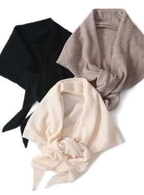 100%Wool Large Triangle Scarf Shawl for Women Winter Autumn