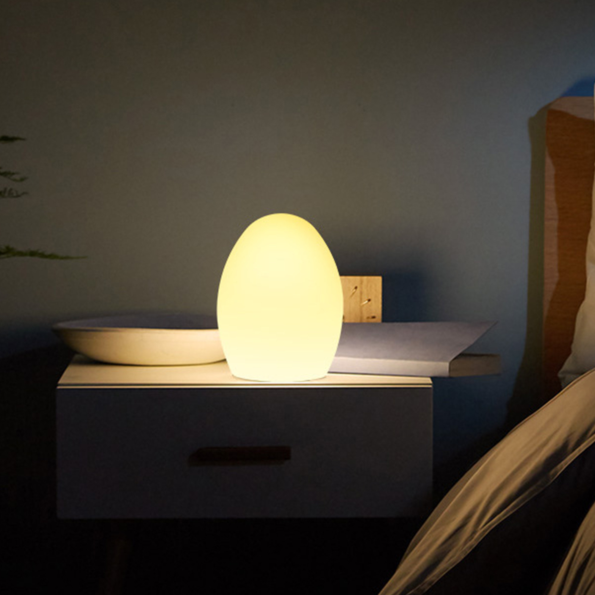 LED蛋形氛围灯餐厅酒吧桌灯卧室床头客厅小夜灯户外彩光装饰台灯