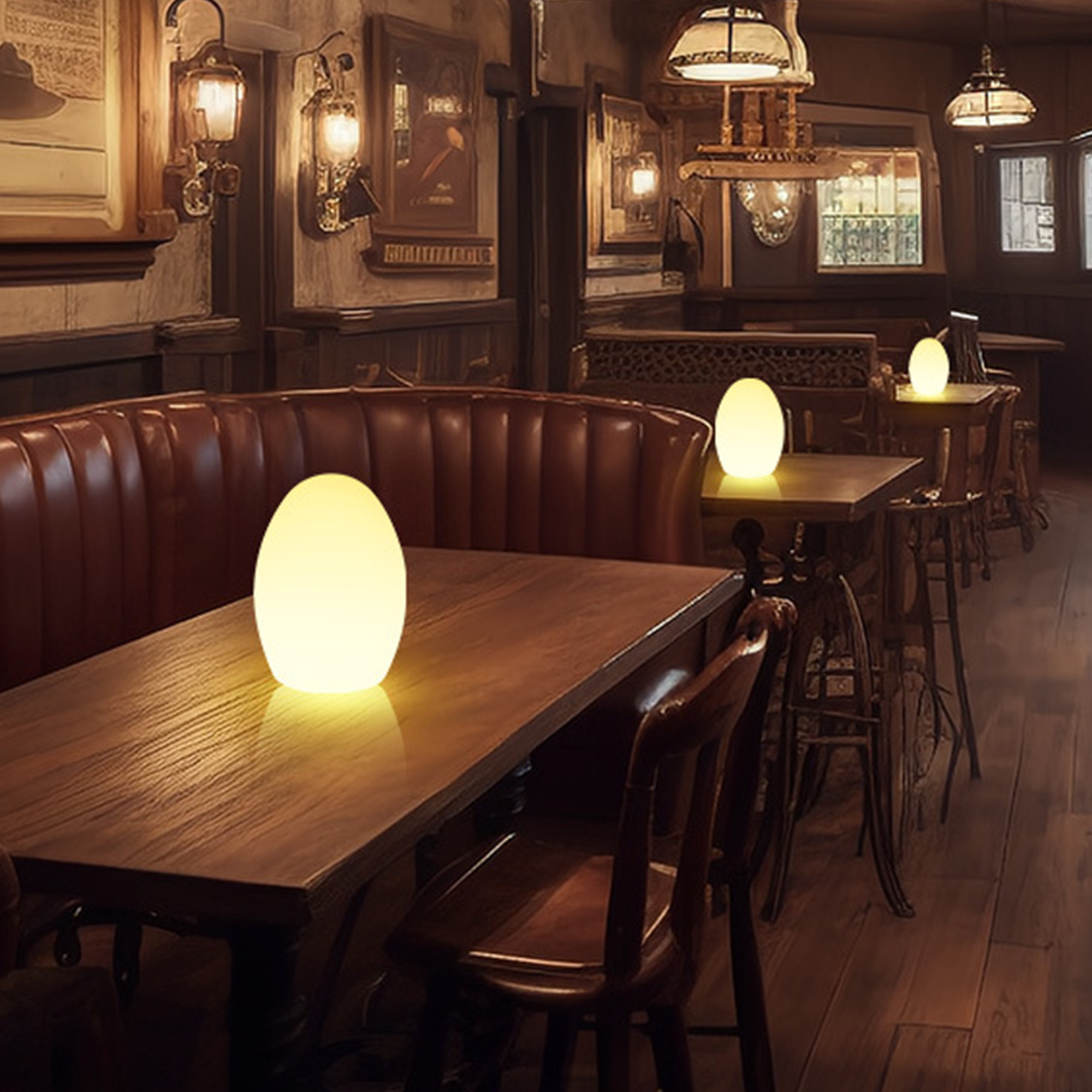 LED蛋形氛围灯餐厅酒吧桌灯卧室床头客厅小夜灯户外彩光装饰台灯