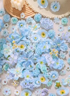 蓝色小花朵仿真花材料包