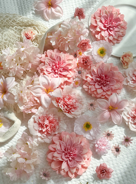 紫色仿真花diy材料假花摄影道具头饰手工背景墙花环汉服装饰花朵