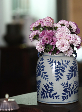 陶美集中古风手绘青花瓷花瓶